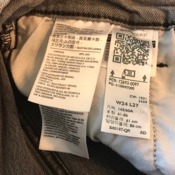 Levi’s Ribcage Straight Ankle Jeans | Size 24 | Gray | High Rise - Picture 5 of 15